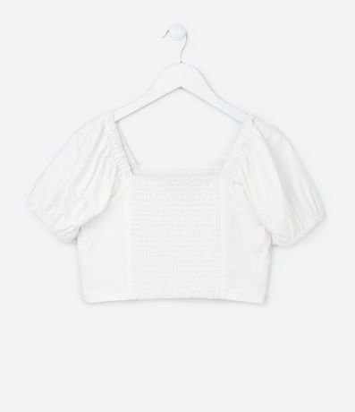 Blusa Infantil Cropped en Tricolina Bordada – Talle 5 A 14 años 2