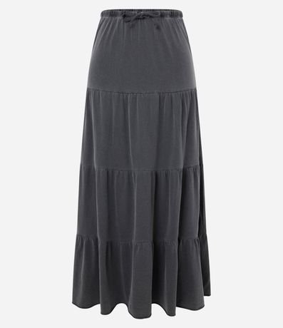 Pollera Evasê New Midi en Algodón Desteñido con Volados 5