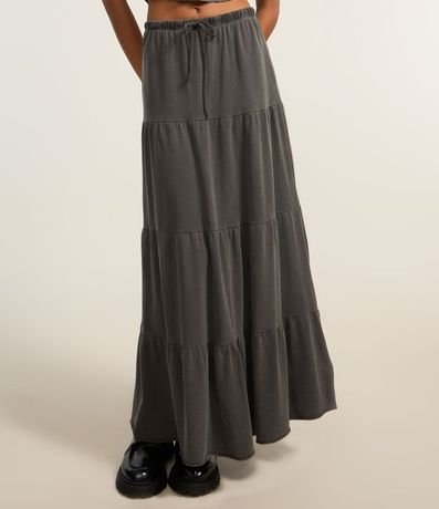 Pollera Evasê New Midi en Algodón Desteñido con Volados 3