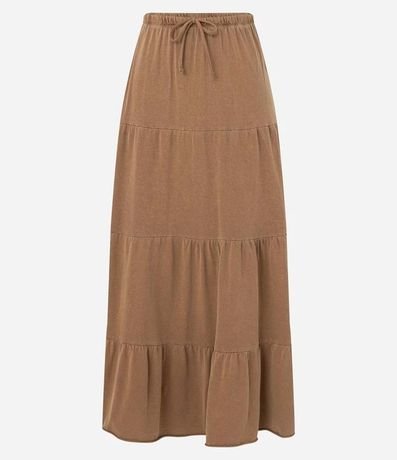 Pollera Evasê New Midi en Algodón Desteñido con Volados 5