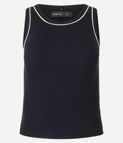 Musculosa en Rib con Frisos Contrastantes 5