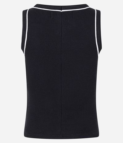 Musculosa en Rib con Frisos Contrastantes 7