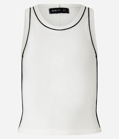 Musculosa en Rib con Frisos Contrastantes 4