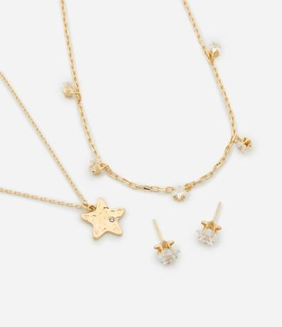 Conjunto de Collar Capas con Estrellas y Caravana Punto de Luz
