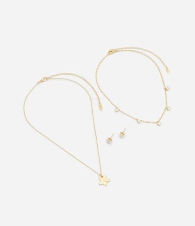 Conjunto de Collar Capas con Estrellas y Caravana Punto de Luz 2