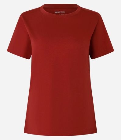 Blusa Alargada Básica en Algodón con Cuello Redondo y Manga Corta 5