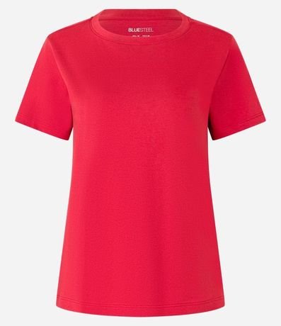 Blusa Alargada Básica en Algodón con Cuello Redondo y Manga Corta 5