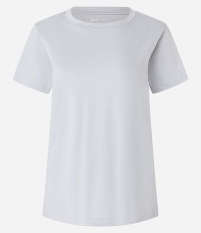 Blusa Alargada Básica en Algodón con Cuello Redondo y Manga Corta 6