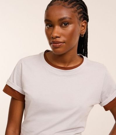 Blusa Alargada Básica en Algodón con Cuello Redondo y Manga Corta 5