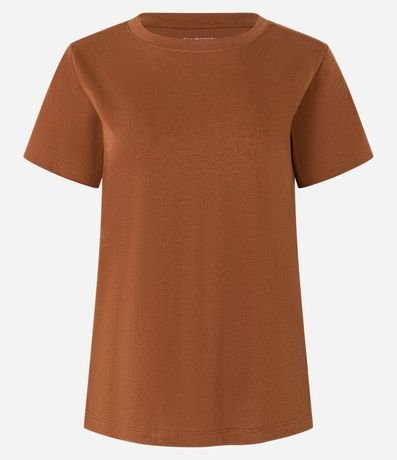 Blusa Alargada Básica en Algodón con Cuello Redondo y Manga Corta 7