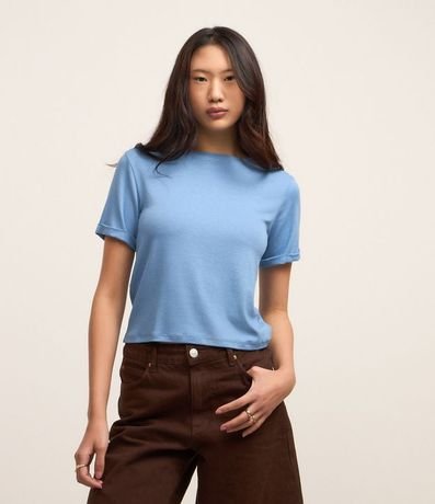 Blusa en Viscosa con Manga Plegada