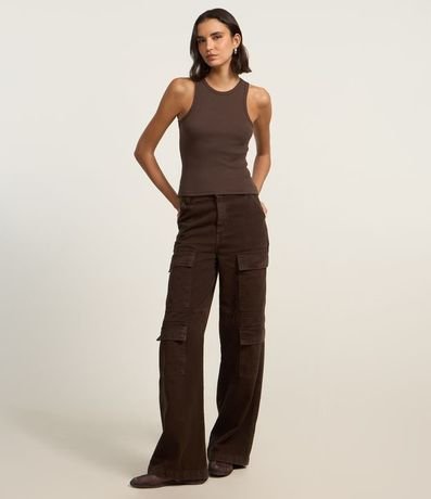 Blusa Musculosa Básica en Rib con Ligera Textura 2