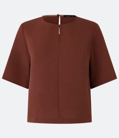 Blusa en Crepé con Cuello Redondo y Cutout 5