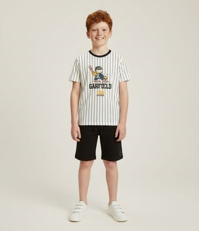 Remera Oversized Infantil con Estampa Garfield Baseball - Talle 5 a 14 años