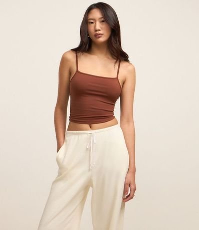 Pantalón en Rib con Lazo en La Cintura 4