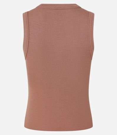 Blusa Cropped sin Manga en Ribana con Cuello Redondo 6