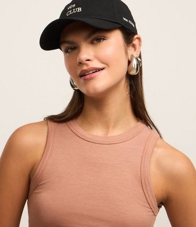 Blusa Cropped sin Manga en Ribana con Cuello Redondo 3