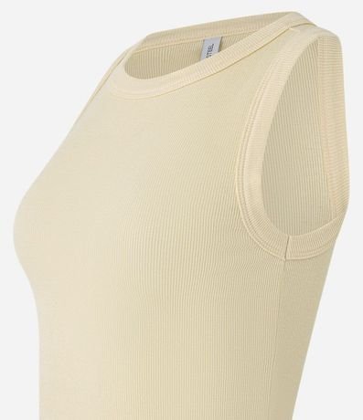 Blusa Cropped sin Manga en Ribana con Cuello Redondo 7