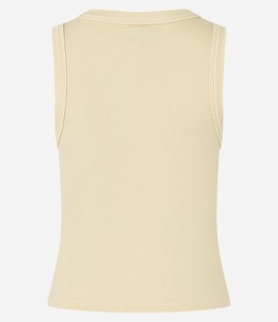 Blusa Cropped sin Manga en Ribana con Cuello Redondo 8