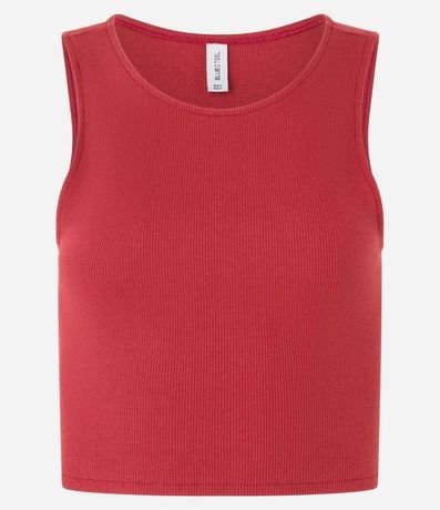 Blusa Cropped sin Mangas en Algodón Acanalado 6