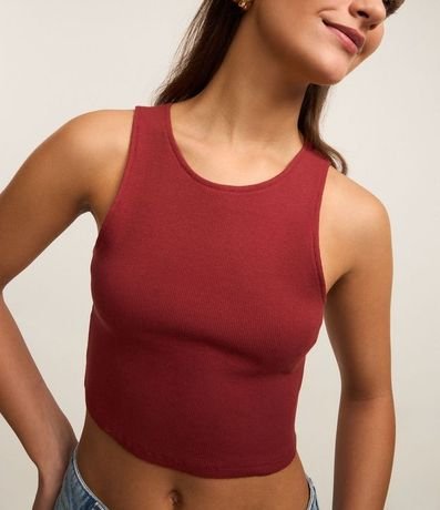 Blusa Cropped sin Mangas en Algodón Acanalado 4