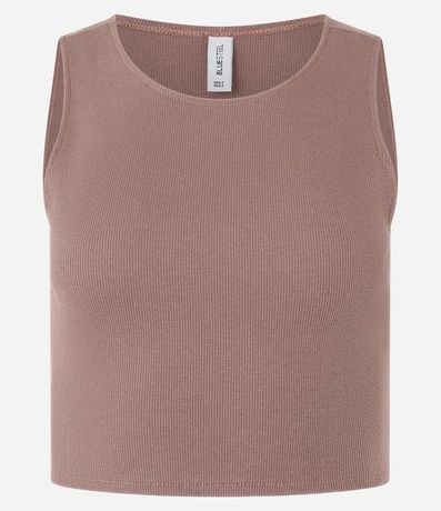 Blusa Cropped sin Mangas en Algodón Acanalado 4