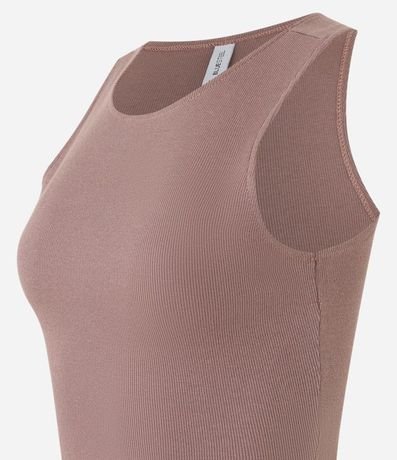 Blusa Cropped sin Mangas en Algodón Acanalado 5