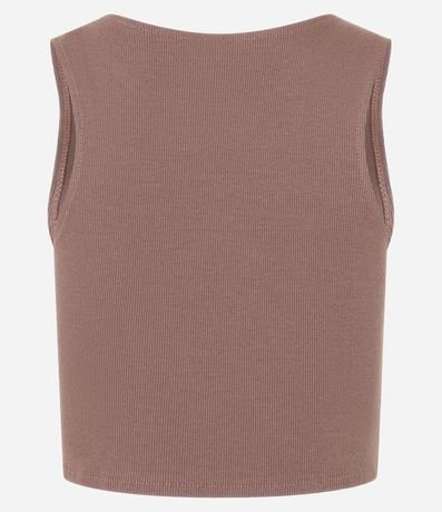 Blusa Cropped sin Mangas en Algodón Acanalado 6