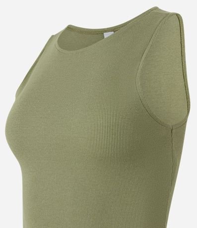 Blusa Cropped sin Mangas en Algodón Acanalado 7