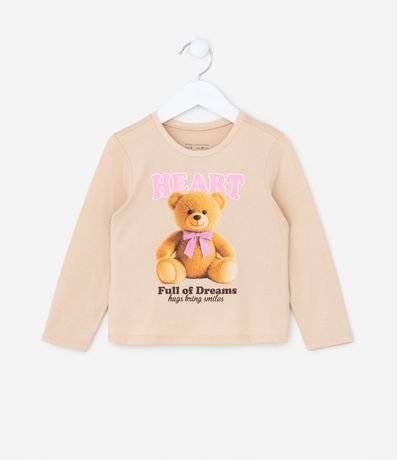 Blusa Infantil con Estampa Osito de Lazo - Talle 1 a 6 años