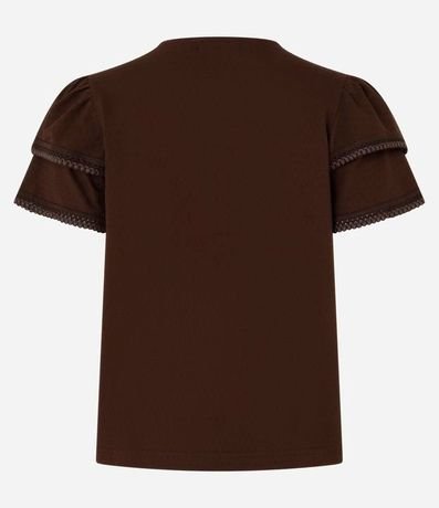 Blusa en Algodón con Detalle en Efecto Ganchillo en la Manga 7