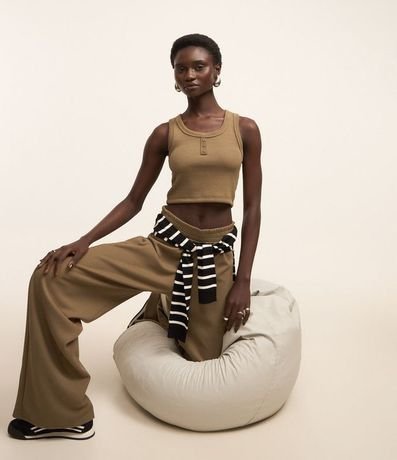 Pantalón Recto en Rib Texturizada 3