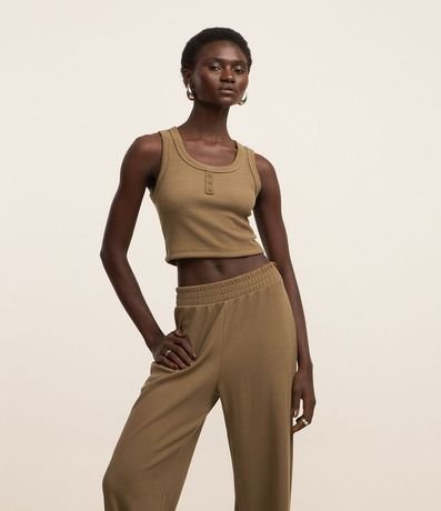 Pantalón Recto en Rib Texturizada 5