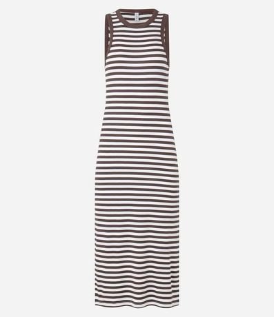 Vestido Midi en Rib Rayada