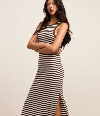 Vestido Midi en Rib Rayada 3