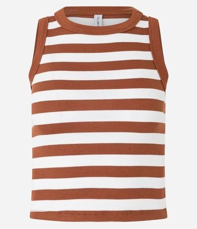 Blusa Musculosa en Viscosa Rayada y con Textura 5