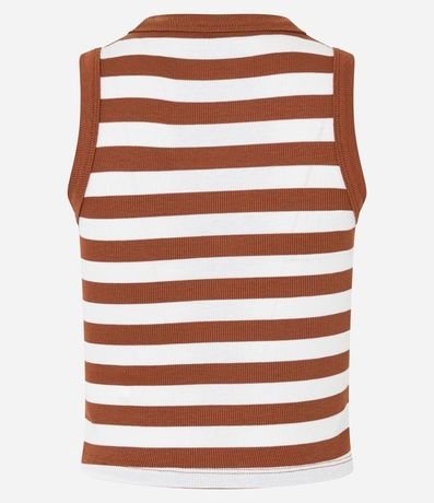 Blusa Musculosa en Viscosa Rayada y con Textura 7