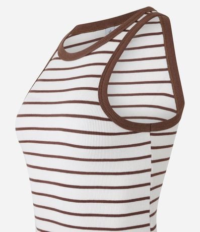 Musculosa en Rib Rayada con Bies Contrastante 6