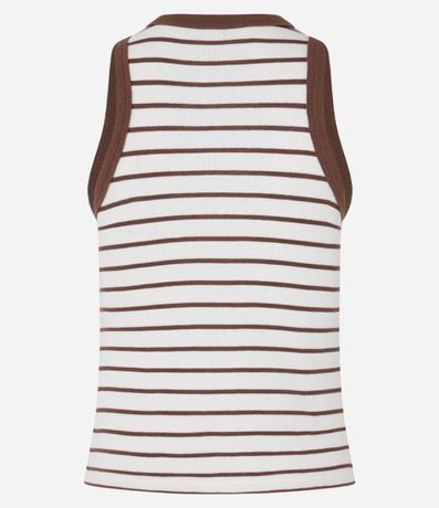 Musculosa en Rib Rayada con Bies Contrastante 7