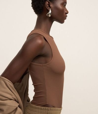 Body Básico en Rib con Cuello Halter 3