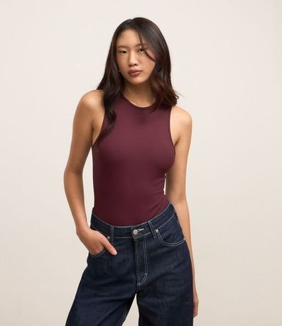 Body Básico en Rib con Cuello Halter