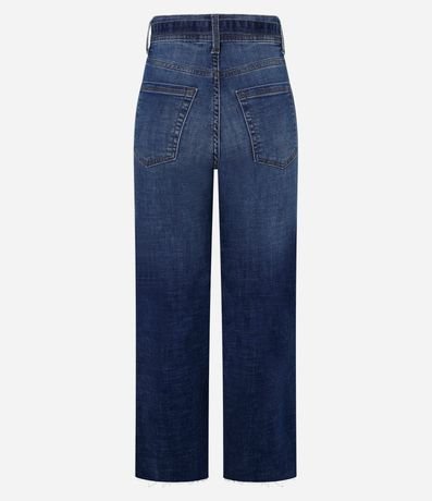 Pantalón Recto Cropped en Jeans con Terminación Deshilachada y Cinturón con Hebilla 6