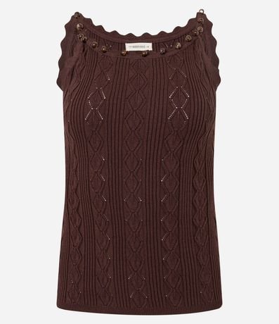 Blusa en Punto con Escote Canoa con Adornos 5