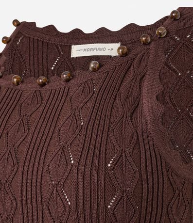 Blusa en Punto con Escote Canoa con Adornos 6