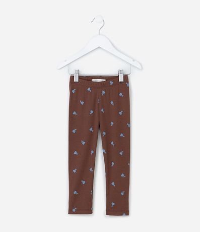Pantalón Legging Infantil Acanalada con Estampa Tulipa - Tam1 a 6 años 1