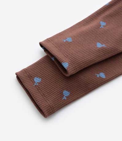 Pantalón Legging Infantil Acanalada con Estampa Tulipa - Tam1 a 6 años 4