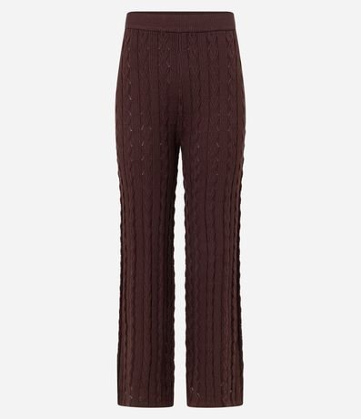 Pantalón Recto Cintura Alta en Punto con Mix de Puntos 6