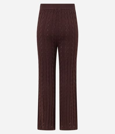 Pantalón Recto Cintura Alta en Punto con Mix de Puntos 10