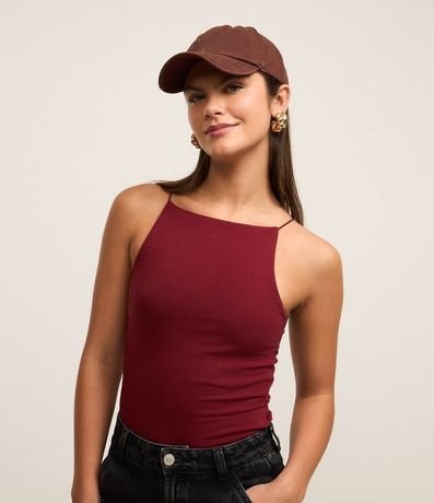 Blusa sin Manga con Escote Halter y Alça Elástico 1