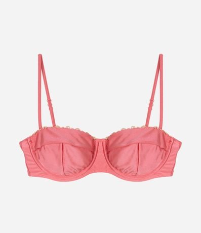 Bikini Top Media Taza en Microfibra Brillo con Adornos de Madera 5